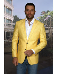 Men's Yellow 2 Buttons 100% Cheap Priced Designer Fashion Dress Casual Blazer For Men On Sale Sport Coat Blazer