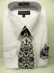 Affordable Clearance Cheap Mens Dress Shirt Sale Online Trendy - White Combinations Set Tie Men's Dress Shirt