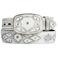 Men's White Original Eel Skin Fashion Western Belt