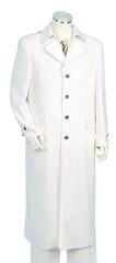 Men's Off White Urban Styled Zoot Suit - Pimp Suit - Zuit Suit with Full Length Jacket