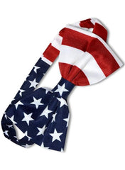 Men's White/Red/Blue Polyester American Flag USA Patriotic Bowtie