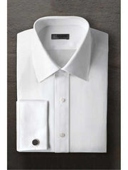 Marshall Laydown White Regular Fit Ted Baker Brand Tuxedo Shirt With Frenched Cuff