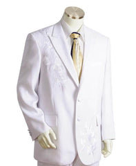 Men's Two Button Suits White Leisure Casual Suit For Sale