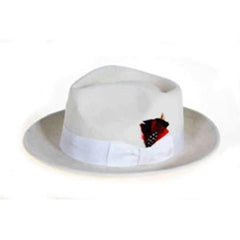 Mens Dress Hat Men's White Wool Felt Fedora