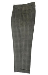 Wide Leg Slacks ~ Dress Pants Patter Gray Window Pane ~ Plaid