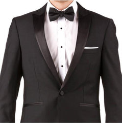 Slim Fit Tuxedo - Men's Slim Fit Suit Men's Black 100% Super 140s Merino Suit