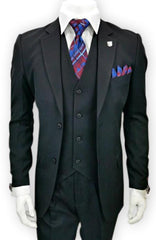 Alberto Nardoni 3 Piece Black 2 Button  suit (Wholesale Price $95 (12pc&UPMinimum)) $175