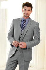 Grey Regular Length 4 Button Cuff  Groom and Groomsmen Wedding Attire