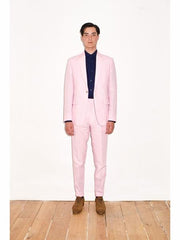 Linen2BV Men's  Pink Linen Suit - Mens Linen Suit