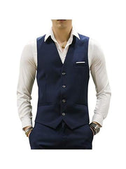 Men's Navy 4 Buttons Casual Suit