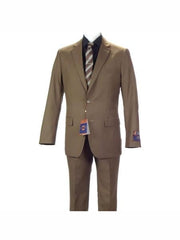 Designer Men's 2 button fully lined slim fit Khaki suit