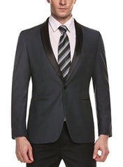 Men's Grey One Button Closure  Blazer