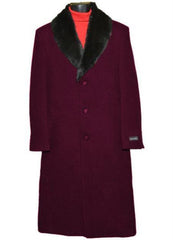 Men's Dark Burgundy ~ Wine ~ Maroon Big And Tall  Overcoat