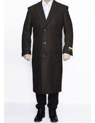 Men's Big And Tall Overcoat Long Men's Dress Topcoat -  Winter coat 4XL 5XL 6XL Brown