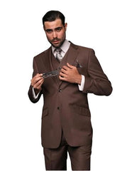 COCO Men's Two buttons Light Brown ~ Dark Rust ~ Copper ~ Coffee Vested 2