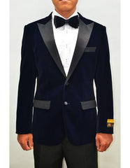 Peak Lapel Fashion Smoking Casual Velour Cocktail Tuxedo With Free Matching bowtie