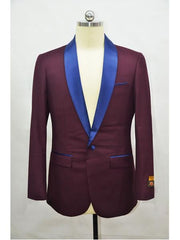 Men'S Blazer Burgundy ~ Navy Tuxedo Dinner Jacket And Blazer Two Toned