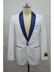 Men's Blazer  White ~ NavyBlue Tuxedo Dinner Jacket and Blazer Two Toned