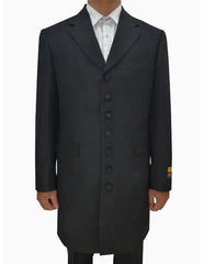 Men's Black Seven Button Zoot Suits