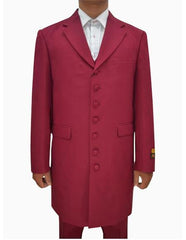 Men's Burgundy  Seven Button Zoot Suits