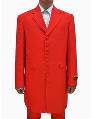 Men's Red  Seven Button Zoot Suits