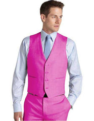 Matching Waistcoat Wedding ~ Prom Dress Fuschia Tuxedo Wedding Men's Vest ~ Waistcoat ~ Waist coat & Flat Front Pants Set