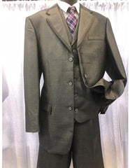 Men's Three Button  Grey  Suit