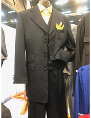 Men's Black Six Button Suit