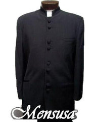 Men's Collarless Blazer Nehru Jacket Marriage Groom Wedding Black