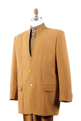 Men's Rust Collarless Blazer Nehru Jacket