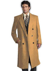 DBCoat Men's Wool Long Designer Men's Wool Men's Peacoat Sale Double Breasted Overcoat Style Full Length Camel