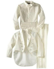 Boys Children Kids Tailcoat Tuxedo Off White