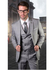 Men'S Gray One Button Suit