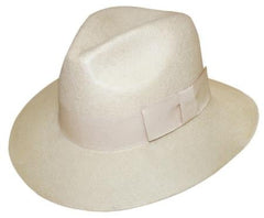 Mens Dress Hat New Mens 100% Wool Fedora Trilby Mobster Hat Cream