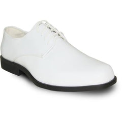 VANGELO Men Dress Shoe For Men Perfect for Wedding TUX-1 Oxford Formal Tuxedo White Patent - Wide Width Available - Men's Shiny Shoe