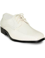 VANGELO Boy TUX-5KID Dress Shoe For Men Perfect for Wedding Formal Tuxedo Ivory Patent - Men's Shiny Shoe