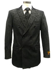 Double Breasted Suits Floral Texture Tuxedo Sport Coat Jacket