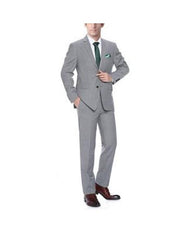 Renoir Suits - Renoir Fashion Mens Light Grey Classic Fit 2-Piece Suit