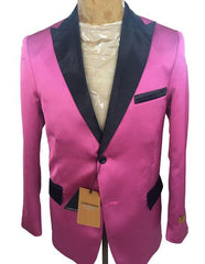 Men'S Pink ~ FuchsiaTwo Button Blazer