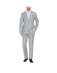 Renoir Suits - Renoir Fashion Verno Men's Grey  Solid Pattern Classic Fit Polyester Suit