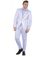 Mens Blue Paisley Floral Prom ~ Wedding Suit