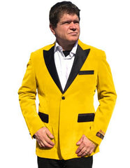 Men's Yellow One Chest Pocket Two Button Closure Cheap Priced Designer Fashion Dress Casual Blazer On Sale Blazer