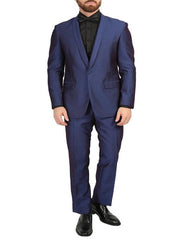 Men's Navy 3-Piece Slim Fit Shawl Tuxedo