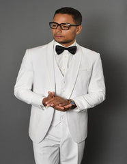 Caesar White 1-Button Shawl Tuxedo