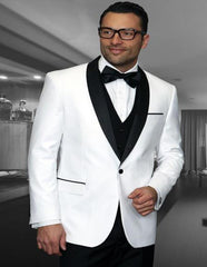 Encore White 1-Button Shawl Tuxedo