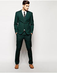 Men'S Emerald Green - Hunter Green One Chest Pocket Suit