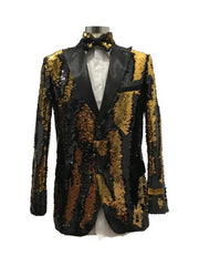 Men's Two Button Black  ~ Gold Suit