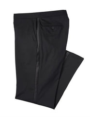 Men'S Black Wool Blend Tuxedo Pants