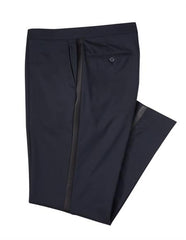 Men'S Navy Wool Blend Tuxedo Pants