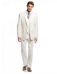 Off ~ Ivory ~ Cream White Suit For Men Casual Wedding Suit 3 Pieces Jacket Blazer Groom